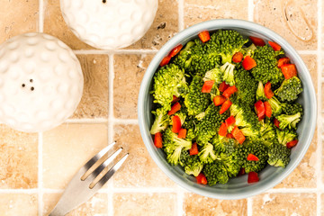 Vegetarian or Vegan Food Bowl Of Broccoli And Chilli