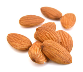 Almonds isolated on the white background
