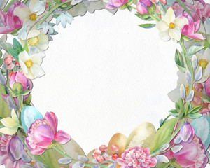 Spring watercolor boarder