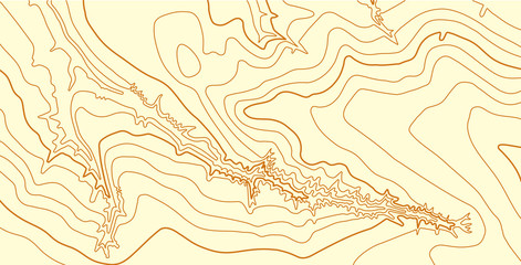 Abstract vector topographic map in brown colors