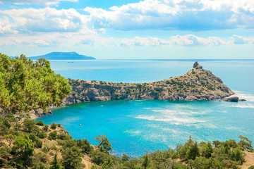 Fototapeta premium Beautiful summer sea landscape at the resort in the Crimea
