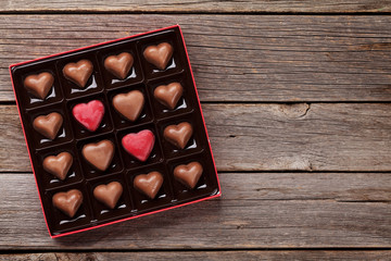Heart shaped chocolate in box