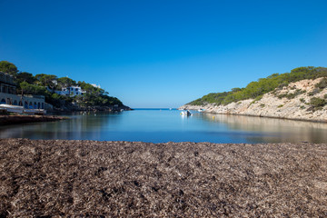Blue coast of Portinatx on the island of ibiza