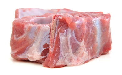 Raw Pork Ribs Isolated On White Background