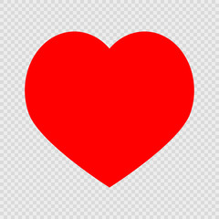 Red heart on a transparent background