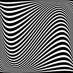 Geometric pattern. Abstract wavy black white background. Vector illustration.