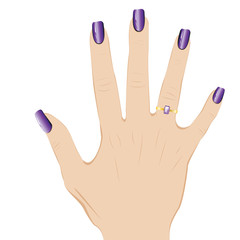 Obraz premium Amethyst Ring on a Hand