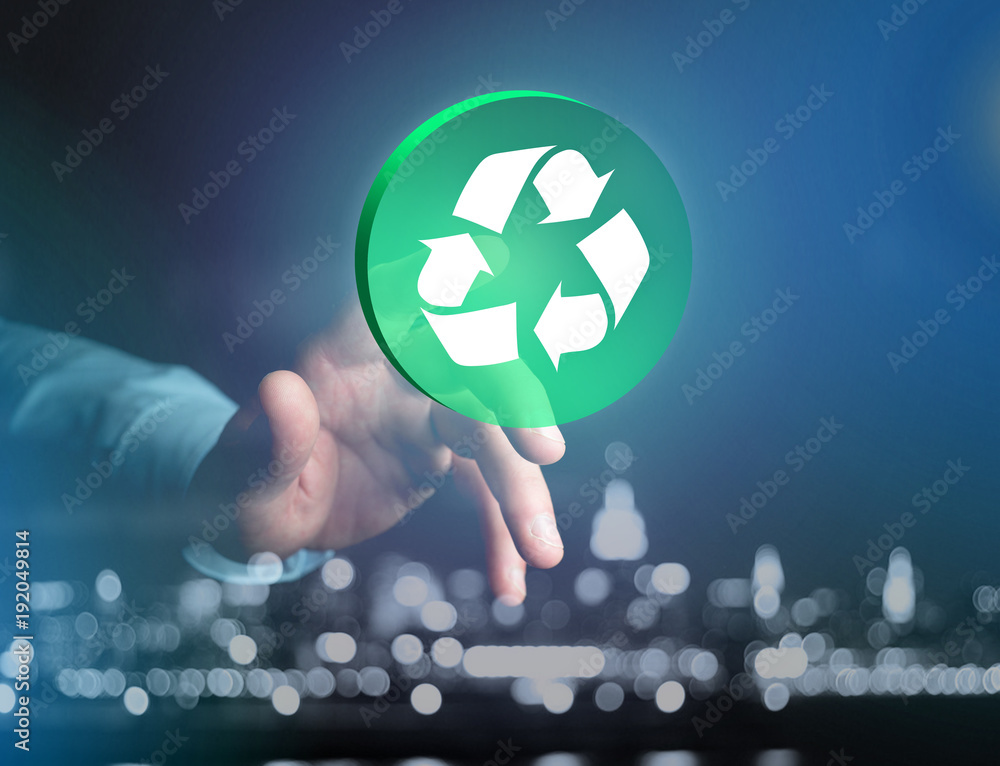 Poster view of a technology ecologic interface with icon displayed on a technology interface
