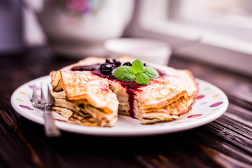 pancakes with jam