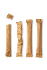 Empty sugar packing pattern..Isolated on white background. Can be used for templates of your design, promo.