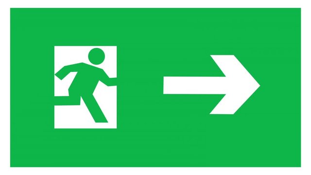 Exit Sign 2D Animation