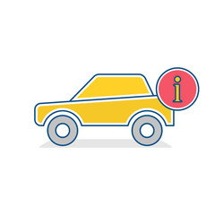 Auto icon. Car information sign. Traffic transport