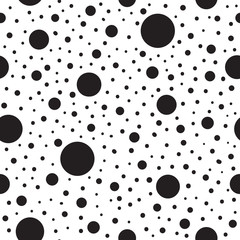 Vector seamless black and white pattern with dots
