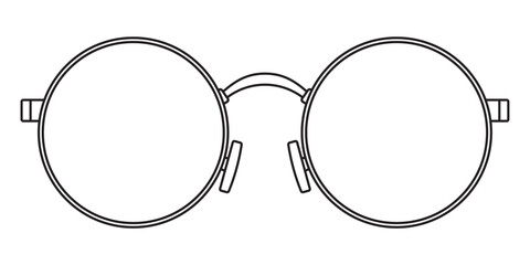 Round eyeglasses illustration - obrazy, fototapety, plakaty