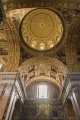 Fototapeta na wymiar Interior in Gesu Nuovo church in Naples