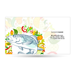 Fish meal with vegetables business card