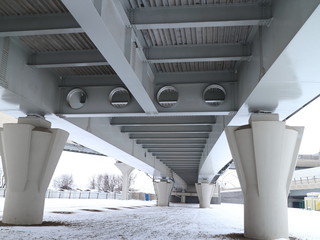 overpass road on a winter evening