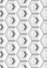 Abstract seamless pattern of hexagons. Geometric texture.