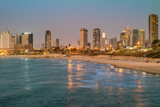 Tel Aviv. Night view from Jaffa.