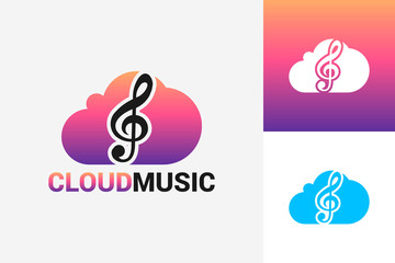 Cloud Music Logo Template Design Vector, Emblem, Design Concept, Creative Symbol, Icon