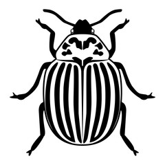Vector image of the Colorado beetle silhouette on a white background