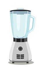 Kitchen blender for grinding food with glass bowl. Vector illustration
