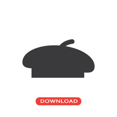 Beret black shape icon