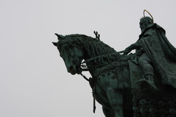 Details on statue of King Saint Stephen at Matthias Church, Budapest, Hungary