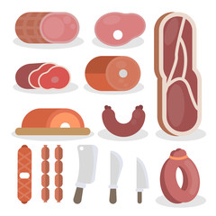 Butcher equipment set.