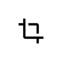 Fototapeta premium Crop tool button vector icon