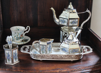 antique silver tea set