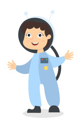 Isolated astronaut girl.