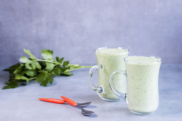 Green organic smoothies.