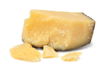 parmesan cheese isolated on white background