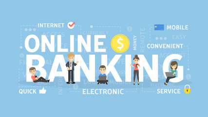Online banking concept.