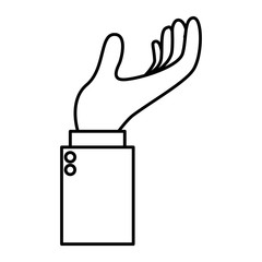 business hand receiving icon vector illustration design