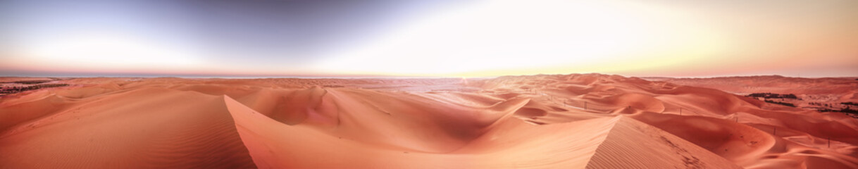 Fototapeta na wymiar Panorama, Desert Rub' al Khali, Emirates, Abu Dhabi, Liwa, Jan.2018