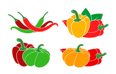 Bell Pepper logo. Isolated Bell Pepper  on white background
