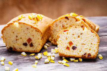 Sliced fruit cake