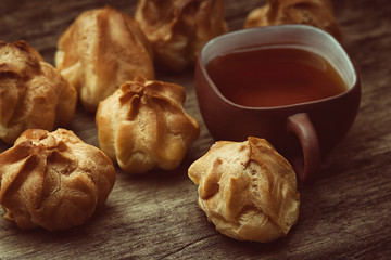 Cottage cheese cakes and cup of tea