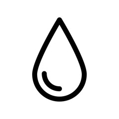 Drop icon. Rain, water or oil symbol. Outline modern design element. Simple black flat vector sign with rounded corners.