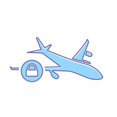 Airplane flight lock plane transport travel icon