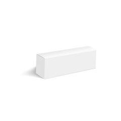 Blank of closed cardboard box with soft shadow. Cosmetic box. Vector