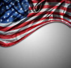 America flag on grey background