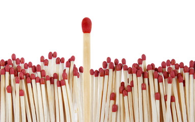 Matches, one standing out