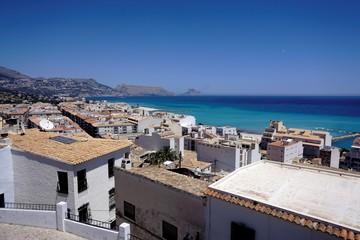 Beautiful view over Altea and turquois mediterranean sea