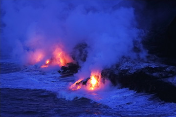 Lava flows from the Kilauea volcano