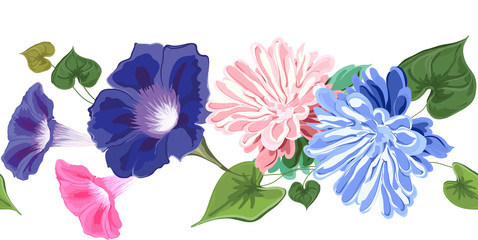 flowers conw aster card brush