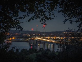 The Kessock bridge looking over Inverness in the Scottish highlands. - 192067818