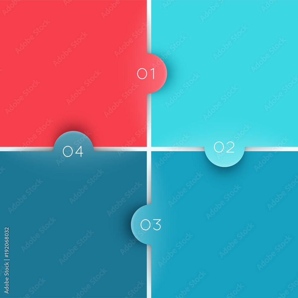 Poster square steps flat background numbers 1 to 4 vector